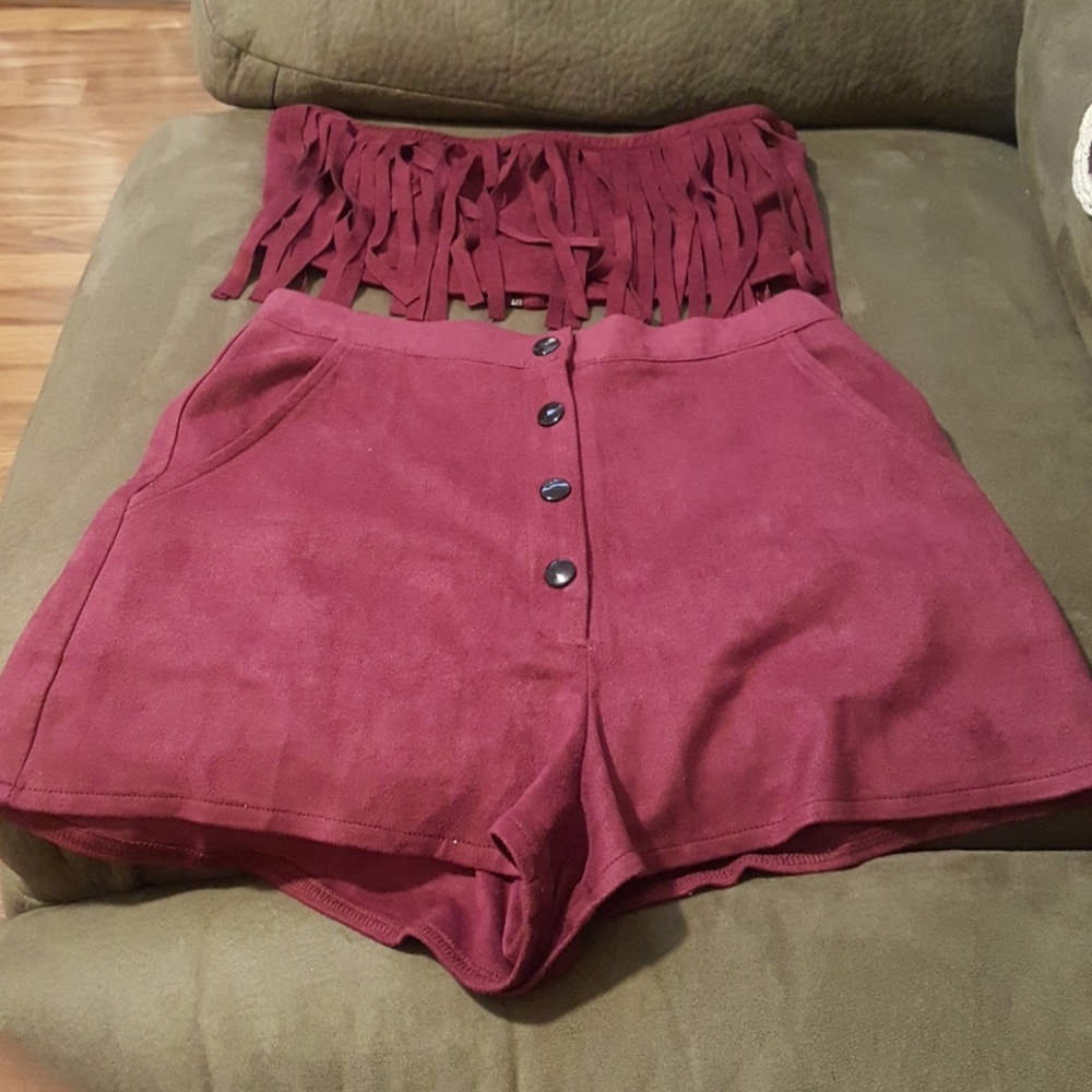 Two piece set ,high waist shorts